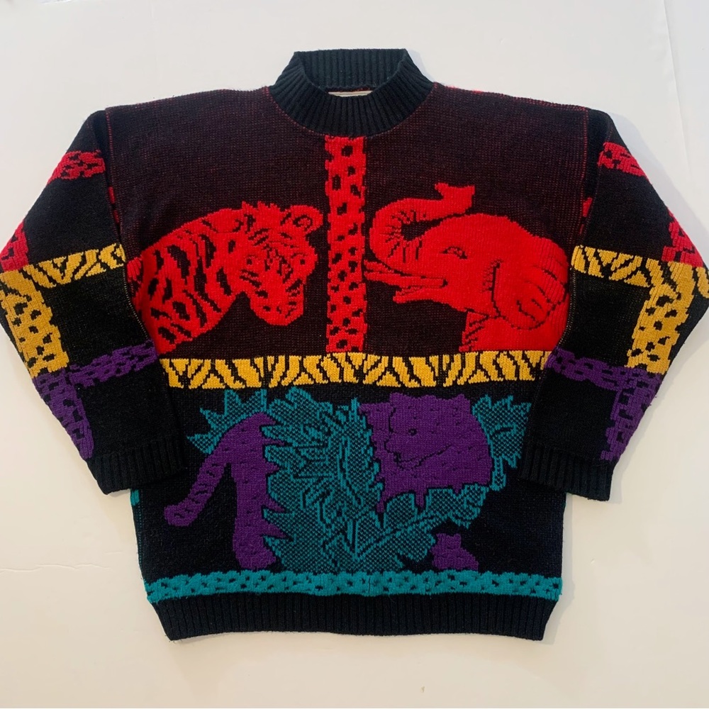 Vintage Safari Animal Sweater